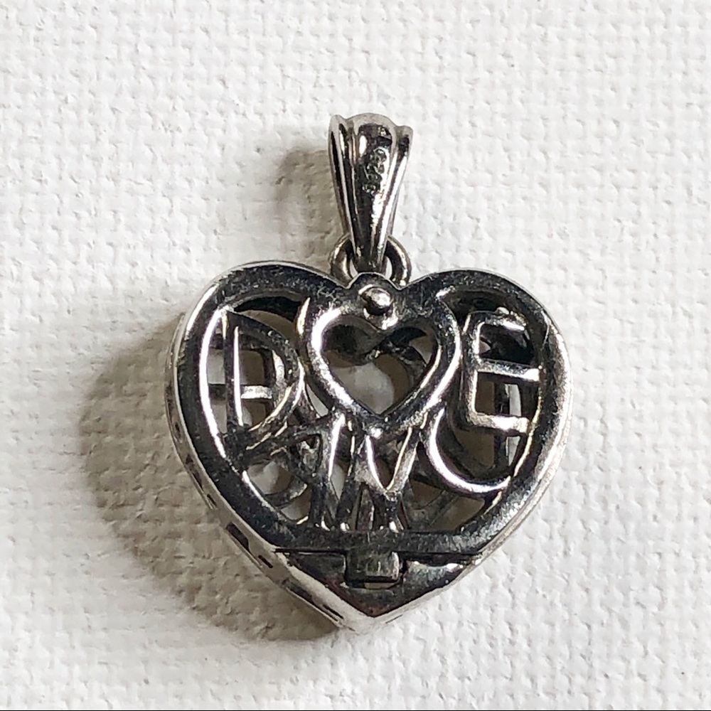 Sterling Silver Heart Love Dance Locket Pendant